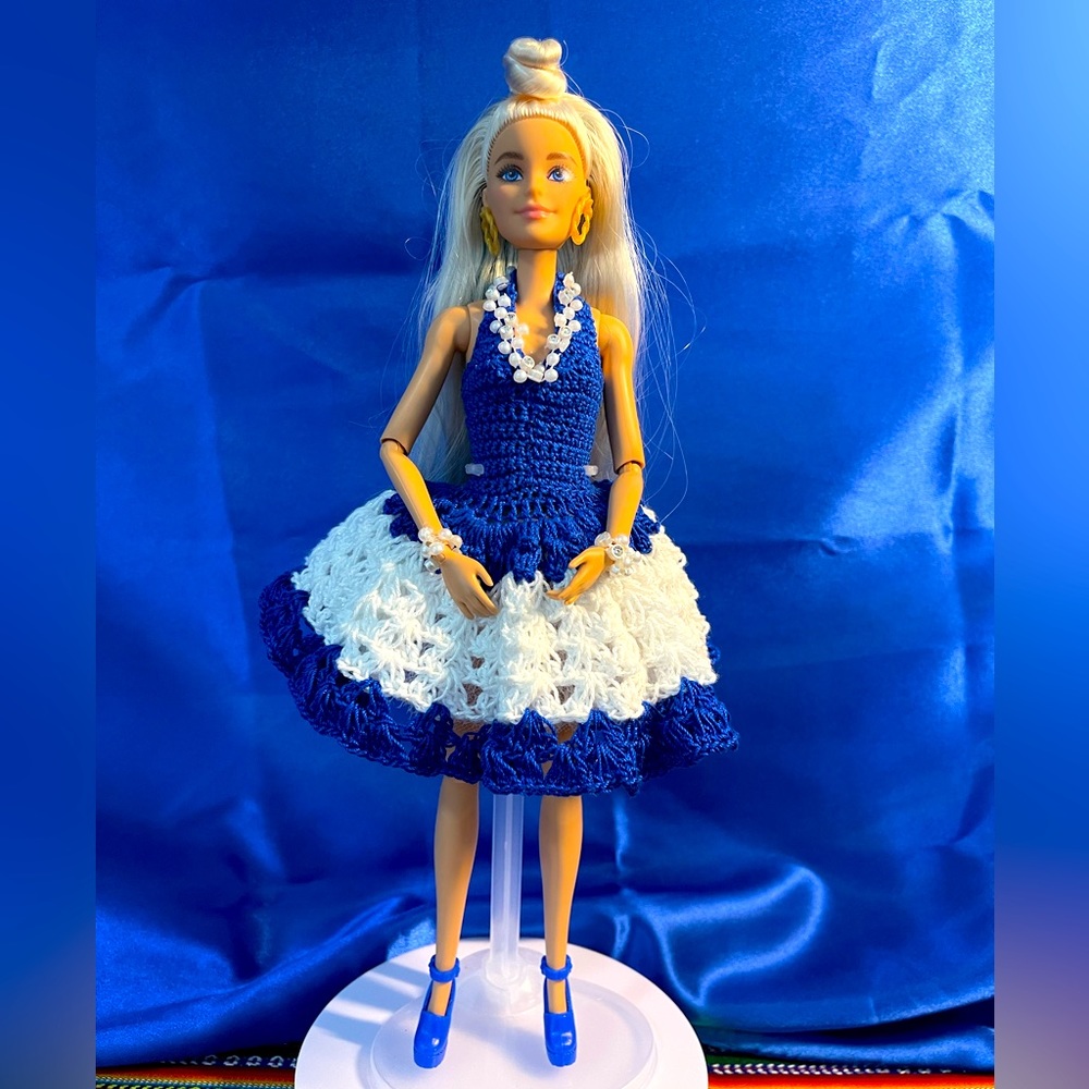 Barbie's Custom-Made Crochet dress.